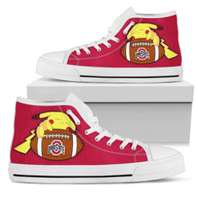 Load image into Gallery viewer, Pikachu Laying On Ball Ohio State Buckeyes High Top Shoes