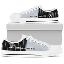 Load image into Gallery viewer, Cool Simple Design Vertical Stripes Oakland Raiders Low Top Shoes