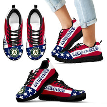 Load image into Gallery viewer, Proud Of American Flag Three Line Oakland Athletics Sneakers
