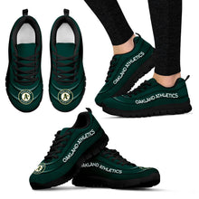 Load image into Gallery viewer, Wave Red Floating Pattern Oakland Athletics Sneakers