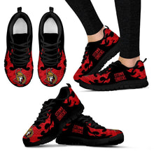Load image into Gallery viewer, Tribal Flames Pattern Ottawa Senators Sneakers