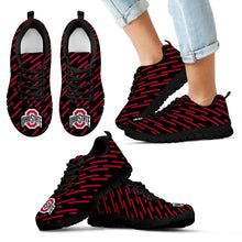 Load image into Gallery viewer, Marvelous Striped Stunning Logo Ohio State Buckeyes Sneakers