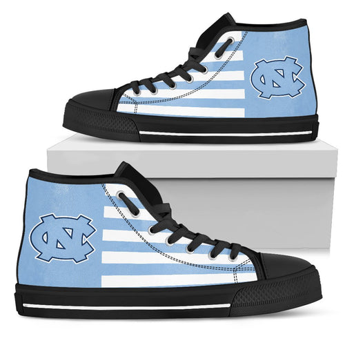 American Flag North Carolina Tar Heels High Top Shoes