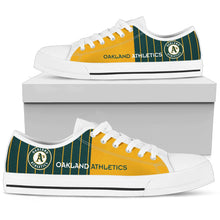 Load image into Gallery viewer, Cool Simple Design Vertical Stripes Oakland Athletics Low Top Shoes