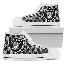 Load image into Gallery viewer, Puzzle Logo With Oakland Raiders High Top Shoes
