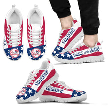 Load image into Gallery viewer, Proud Of American Flag Three Line New York Yankees Sneakers