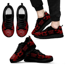 Load image into Gallery viewer, Tribal Flames Pattern Oklahoma Sooners Sneakers
