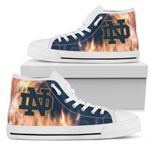 Load image into Gallery viewer, Fighting Like Fire Notre Dame Fighting Irish High Top Shoes