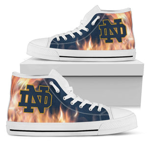 Fighting Like Fire Notre Dame Fighting Irish High Top Shoes