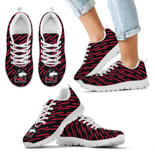 Load image into Gallery viewer, Marvelous Striped Stunning Logo Northern Illinois Huskies Sneakers
