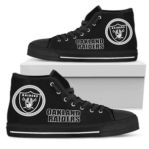 Circle Logo Oakland Raiders High Top Shoes