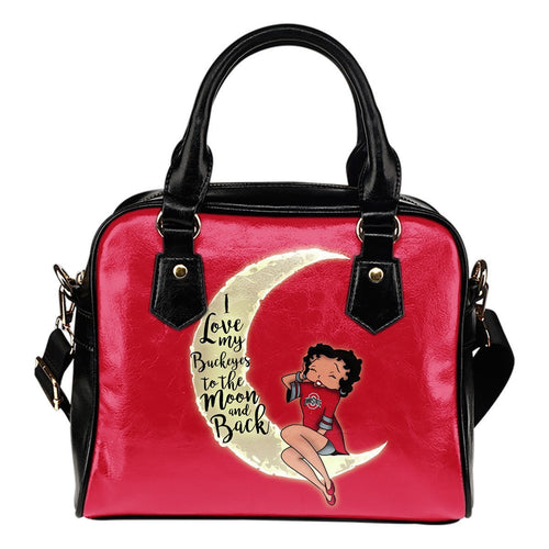 I Love My Ohio State Buckeyes To The Moon And Back Shoulder Handbags Women Purse