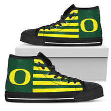 Load image into Gallery viewer, American Flag Oregon Ducks High Top Shoes