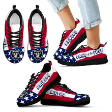 Load image into Gallery viewer, Proud Of American Flag Three Line Oakland Raiders Sneakers