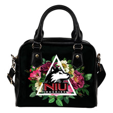 Load image into Gallery viewer, Floral Rose Valentine Logo Northern Illinois Huskies Shoulder Handbags