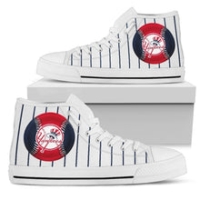 Load image into Gallery viewer, Straight Line With Deep Circle New York Yankees High Top Shoes