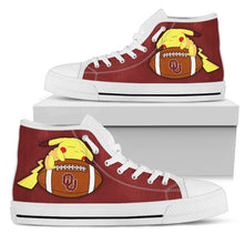 Load image into Gallery viewer, Pikachu Laying On Ball Oklahoma Sooners High Top Shoes