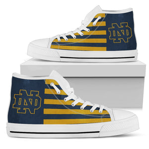 American Flag Notre Dame Fighting Irish High Top Shoes