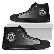 Load image into Gallery viewer, Cool They Hate Us Cause They Ain't Us Oakland Raiders High Top Shoes