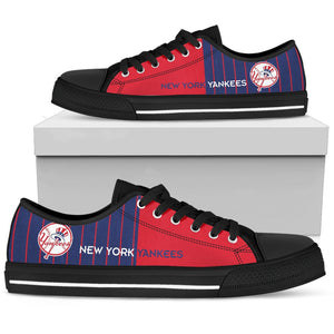 Cool Simple Design Vertical Stripes New York Yankees Low Top Shoes