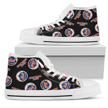 Load image into Gallery viewer, Script Logo Pattern New York Mets High Top Shoes