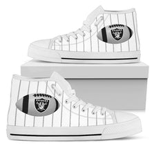Load image into Gallery viewer, Straight Line With Deep Circle Oakland Raiders High Top Shoes