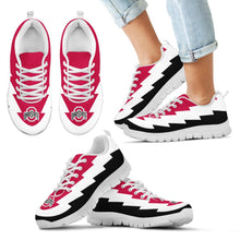 Load image into Gallery viewer, Funny Style Ohio State Buckeyes Sneakers Jagged Saws Creative Draw