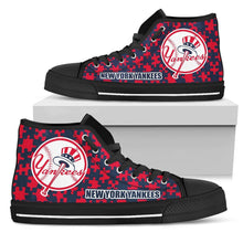 Load image into Gallery viewer, Puzzle Logo With New York Yankees High Top Shoes