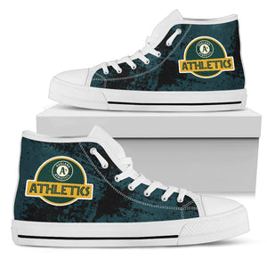 Cute Jurassic Park Oakland Athletics High Top Shoes