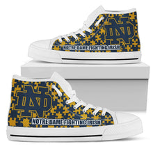 Load image into Gallery viewer, Puzzle Logo With Notre Dame Fighting Irish High Top Shoes