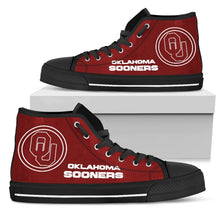 Load image into Gallery viewer, Circle Logo Oklahoma Sooners High Top Shoes