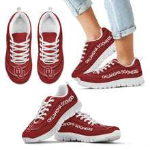 Load image into Gallery viewer, Wave Red Floating Pattern Oklahoma Sooners Sneakers