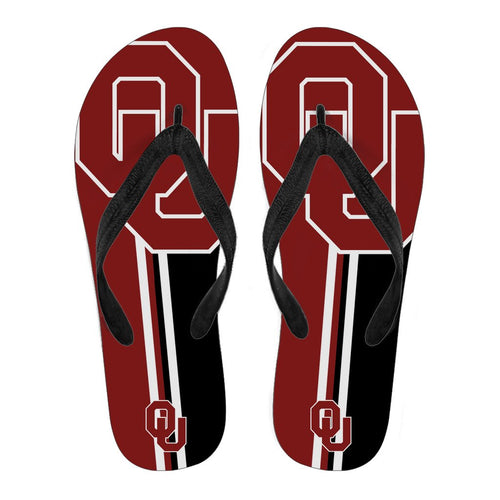 Great Oklahoma Sooners Fan Gift Two Main Colors Flip Flops