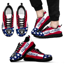 Load image into Gallery viewer, Proud Of American Flag Three Line Oakland Raiders Sneakers