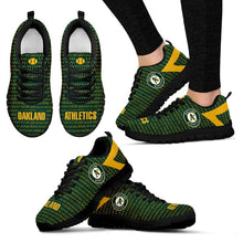 Load image into Gallery viewer, Pattern Logo Slide In Line Oakland Athletics Sneakers