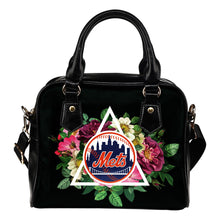 Load image into Gallery viewer, Beautiful New York Mets Shoulder Handbags Floral Rose Valentine Logo