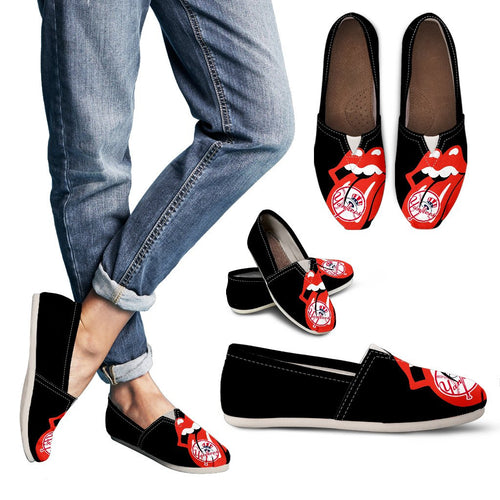 Hot Sexy Lip Valentine Romantic Logo New York Yankees Casual Shoes