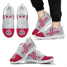 Load image into Gallery viewer, Line Stripe Logo Bottom Ohio State Buckeyes Sneakers