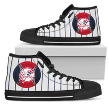 Load image into Gallery viewer, Straight Line With Deep Circle New York Yankees High Top Shoes