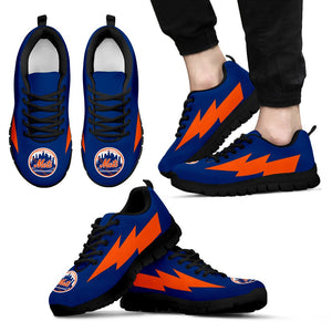 Cool Style New York Mets Sneakers Thunder Lightning Amazing Logo