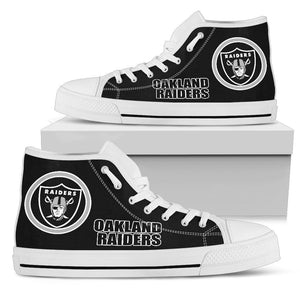 Circle Logo Oakland Raiders High Top Shoes