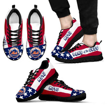 Load image into Gallery viewer, Proud Of American Flag Three Line New York Mets Sneakers