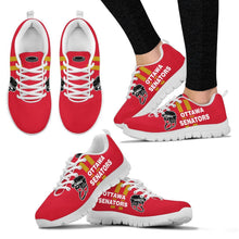 Load image into Gallery viewer, Vertical Two Line Mixed Helmet Ottawa Senators Sneakers