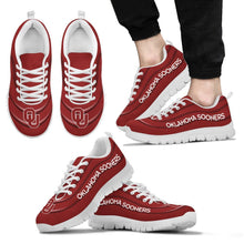 Load image into Gallery viewer, Wave Red Floating Pattern Oklahoma Sooners Sneakers