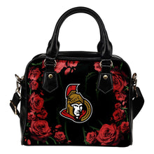 Load image into Gallery viewer, Valentine Rose With Thorns Ottawa Senators Shoulder Handbags