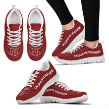 Load image into Gallery viewer, Wave Red Floating Pattern Oklahoma Sooners Sneakers