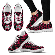 Load image into Gallery viewer, Marvelous Striped Stunning Logo Ohio State Buckeyes Sneakers