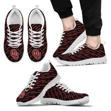 Load image into Gallery viewer, Marvelous Striped Stunning Logo Oklahoma Sooners Sneakers