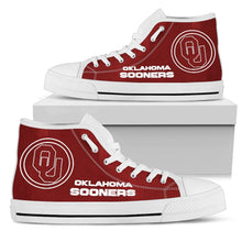 Load image into Gallery viewer, Circle Logo Oklahoma Sooners High Top Shoes