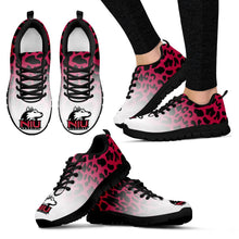 Load image into Gallery viewer, Leopard Pattern Awesome Northern Illinois Huskies Sneakers